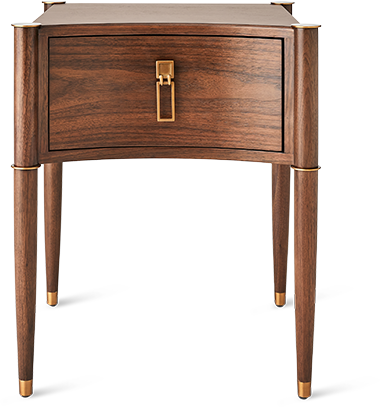Triple Curve Side Table-Walnut