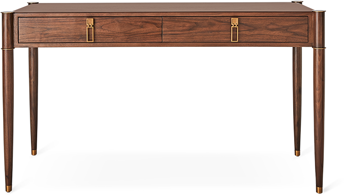 Triple Curve Desk-Walnut