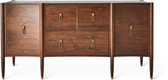 Triple Curve Cabinet-Walnut
